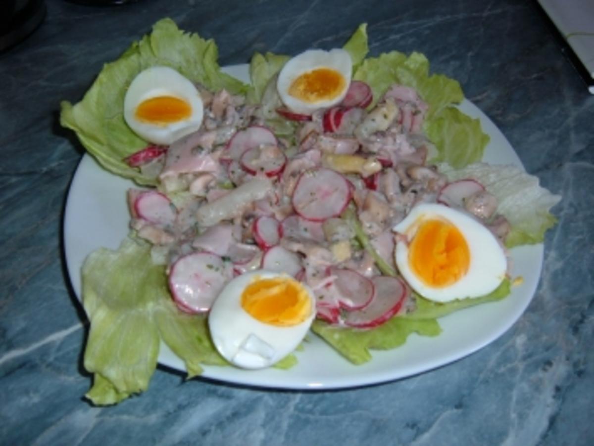 Salat : Spargelsalat mit Kasseler und Ei - Rezept