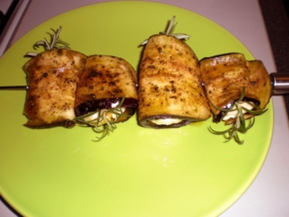 Bilder für Halloumi-Auberginen-Spieße - Rezept