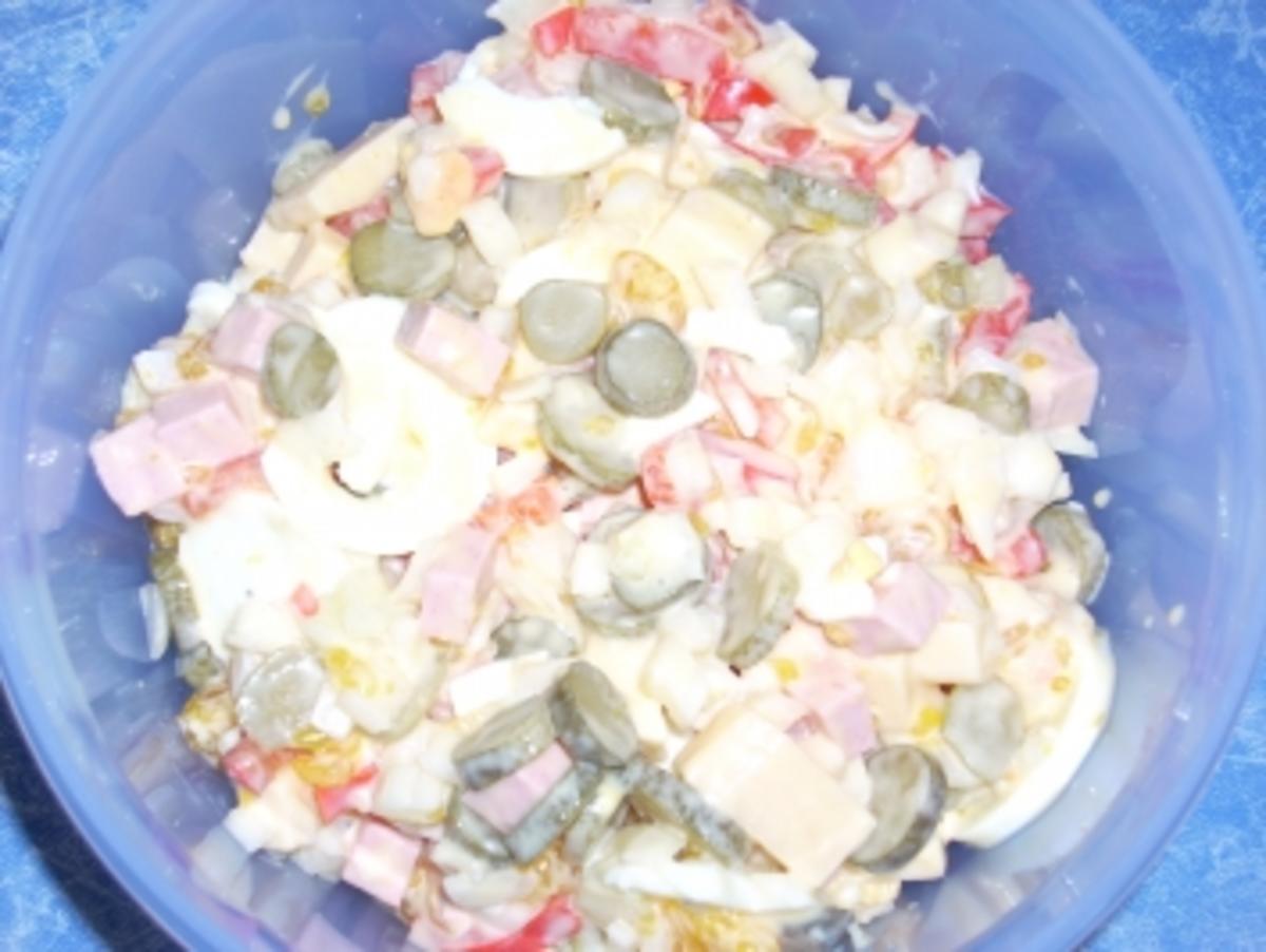 Käse - Schinkenwurst - Salat - Rezept