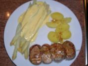 Filetspieß im Speckmantel, mit Spargel ganz klassisch und neuen Kartoffeln - Rezept