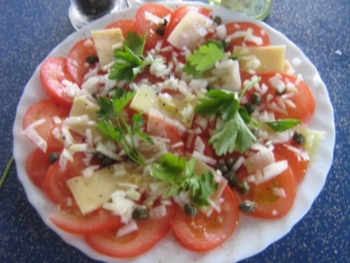 Tomaten-Carpaccio mit Kapern - Rezept