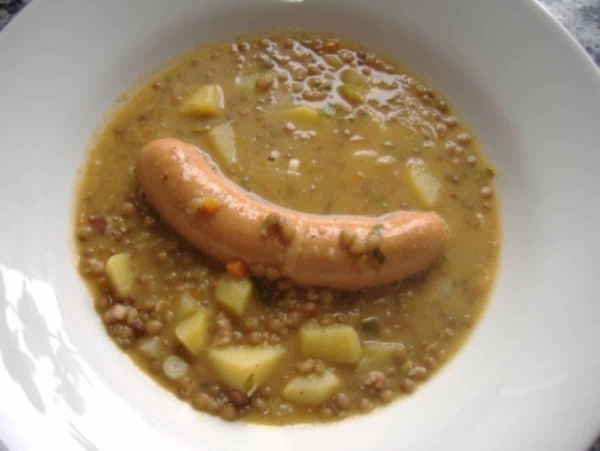 Linsensuppe &amp;quot; westfälisch &amp;quot; mit Bockwürstchen - Rezept - kochbar.de