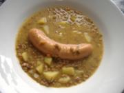 Linsensuppe " westfälisch " mit Bockwürstchen - Rezept