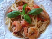 "LINGUINE AI SCAMPI FIAMMEGGIATI" - Pasta mit flambierten Scampis - Rezept