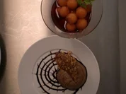 In Portwein marinierte Melonenkugeln an einer Mascarpone-Balsamico-Creme - Rezept