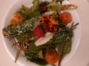 Kaninchenrückenfilet auf Wildkräutersalat - Rezept