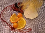 Rotweinbirnen an Joghurtzimtcreme und gebackenen Zimtorangen - Rezept