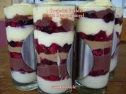 Dessert: Dreierlei Puddis mit Beerenspiegel - Rezept