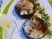 Auberginenringe gefüllt und mit Gorgonzola überbacken - Rezept