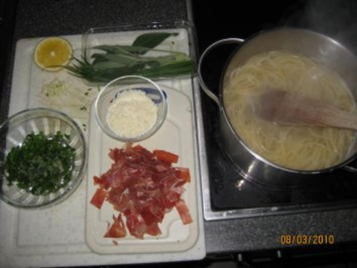 "Grüne" Spaghetti mit Parmaschinken - Rezept - Bild Nr. 2