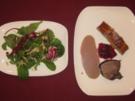 Frischlingskeule a la Wacholder an Blattsalaten und Kartoffelstrudel - Rezept