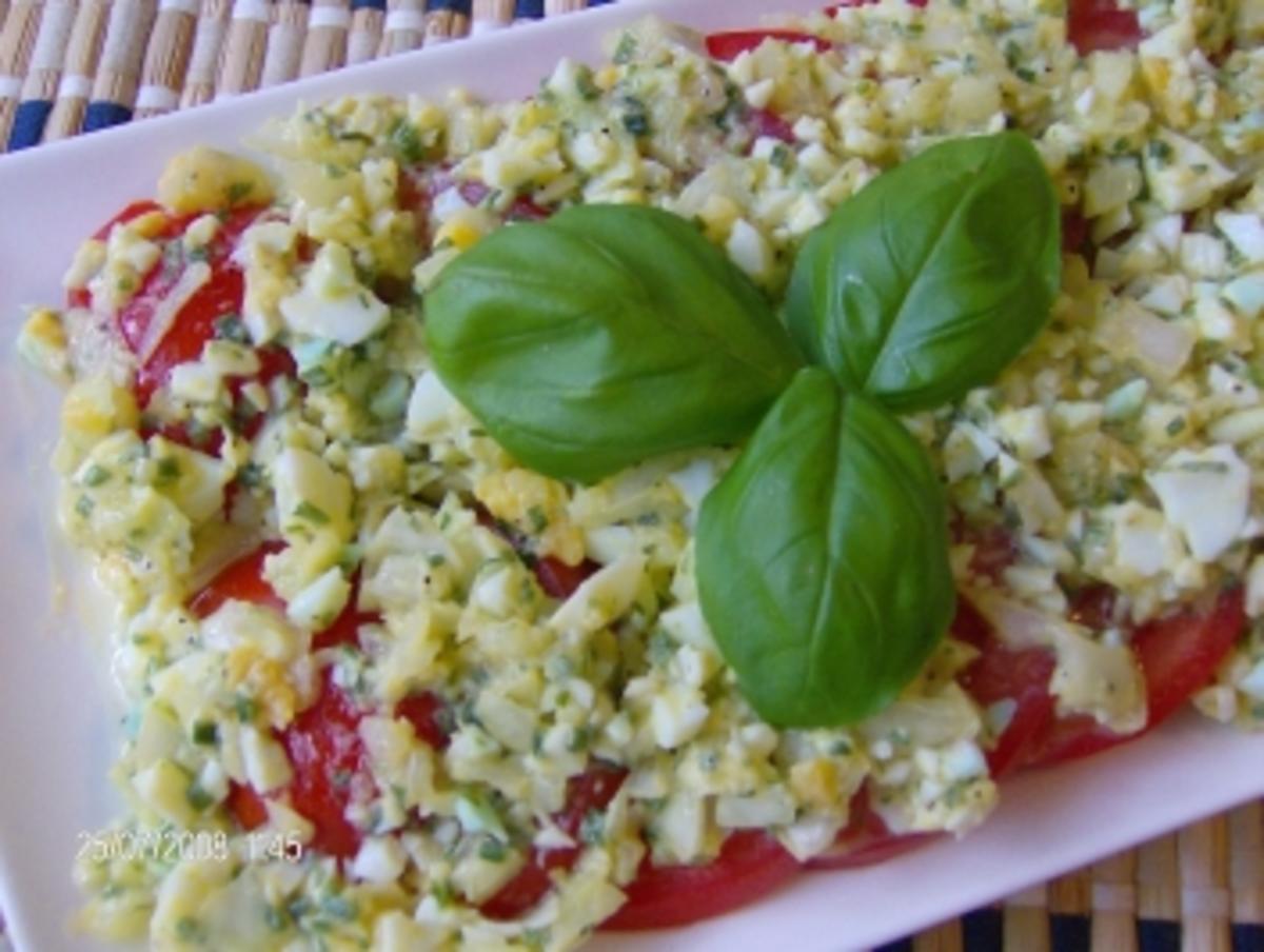 Tomatenscheiben mit Salsa Vinagreta - Rezept