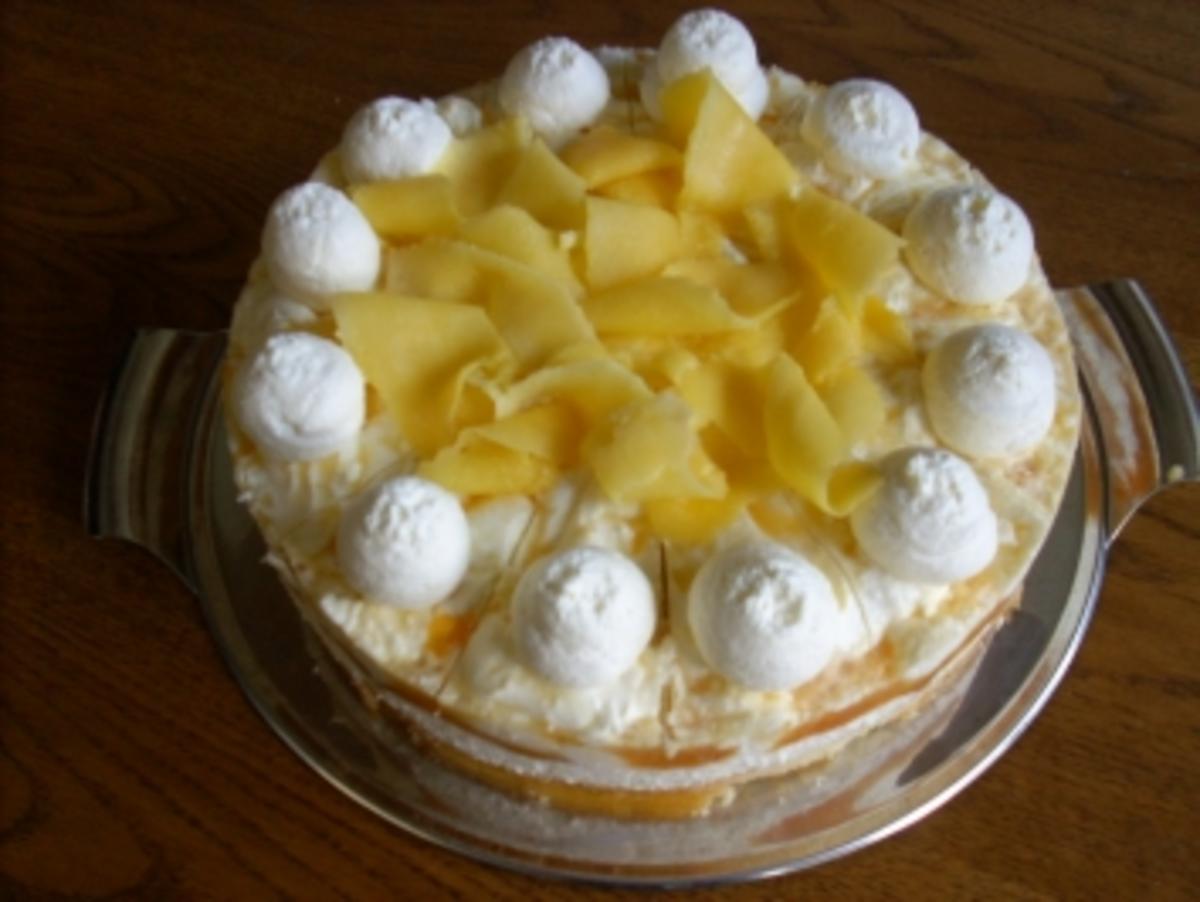 Marmorierte Mango-Joghurt-Torte - Rezept