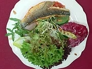 Variation von Salat mit Wolfsbarsch - Rezept
