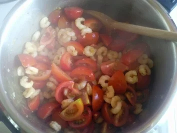 Rezept: Nudeln in Garnelensoße - scharf Nudeln in Garnelensoße - scharf - Rezept