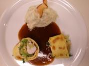 Kaninchenrücken im Crêpemantel dazu Pastinakenpüree - Rezept
