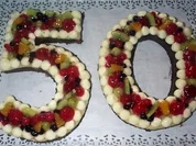 Rezept: Obstkuchen als Zahl mit Mailänderteig Obstkuchen als Zahl mit Mailänderteig - Rezept