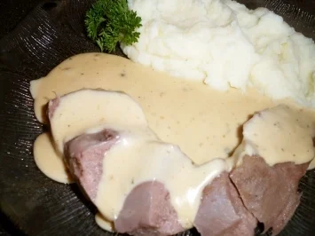 Zunge in Cognac- Pfefferrahmsoße - Rezept - Bild Nr. 2