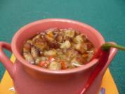 Chili - Bier - Suppe mit Käse und Croutons - Rezept