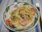 Spaghettini mit Lauch und Räucherfisch in Sahnesoße - Rezept