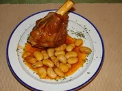 Lammkeule mit Riesen Bohnen - Rezept