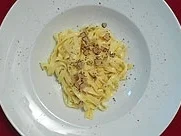 Getrüffelte Nudeln an Proseccoschaum - Rezept