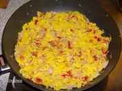 Blitzrezept: Rührei mit Schinken - Rezept