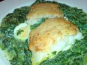 Pangasiusfilet mit Parmesankruste auf einem Spinatbett - Rezept