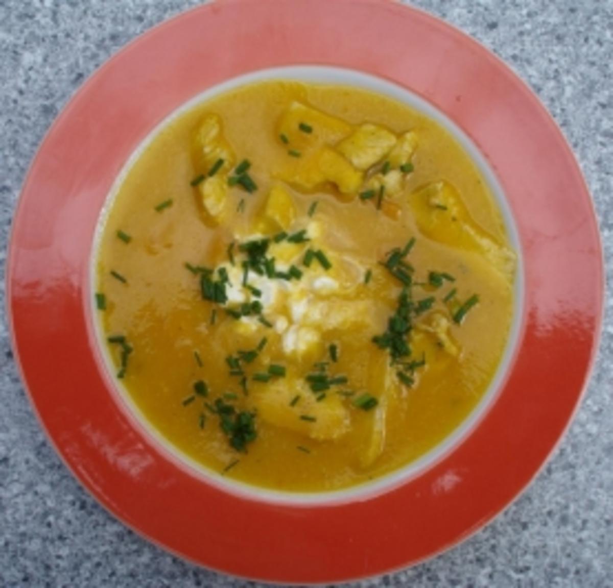 Möhren-Kartoffelsuppe mit Hähnchenfilet - Rezept