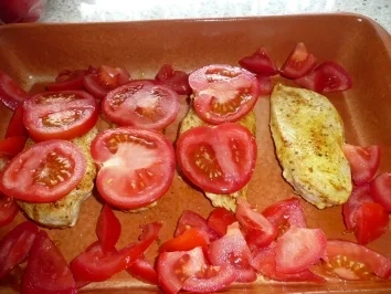 Rezept: Hähnchenbrust mit Tomaten Mozzarella Bild Nr. 3 Hähnchenbrust mit Tomaten Mozzarella - Rezept - Bild Nr. 3