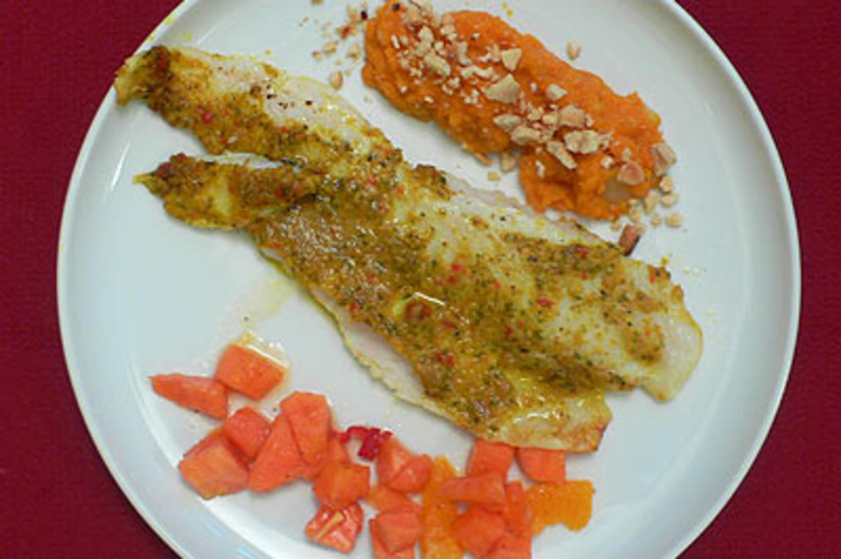 Pangasiusfilets auf Papaya-Sambal mit Süßkartoffelpüree - Rezept - Bild Nr. 9