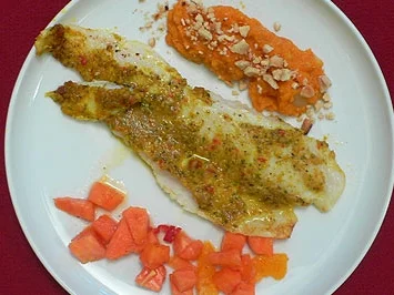 Pangasiusfilets auf Papaya-Sambal mit Süßkartoffelpüree - Rezept - Bild Nr. 9