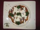 Süßkartoffelcarpaccio mit hausgemachtem Majoran-Pesto und Zitronenschaum - Rezept