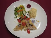 Mostelle de Nice mit Aromen des Frühlings in der Provence, jungem Gemüse und Risotto - Rezept