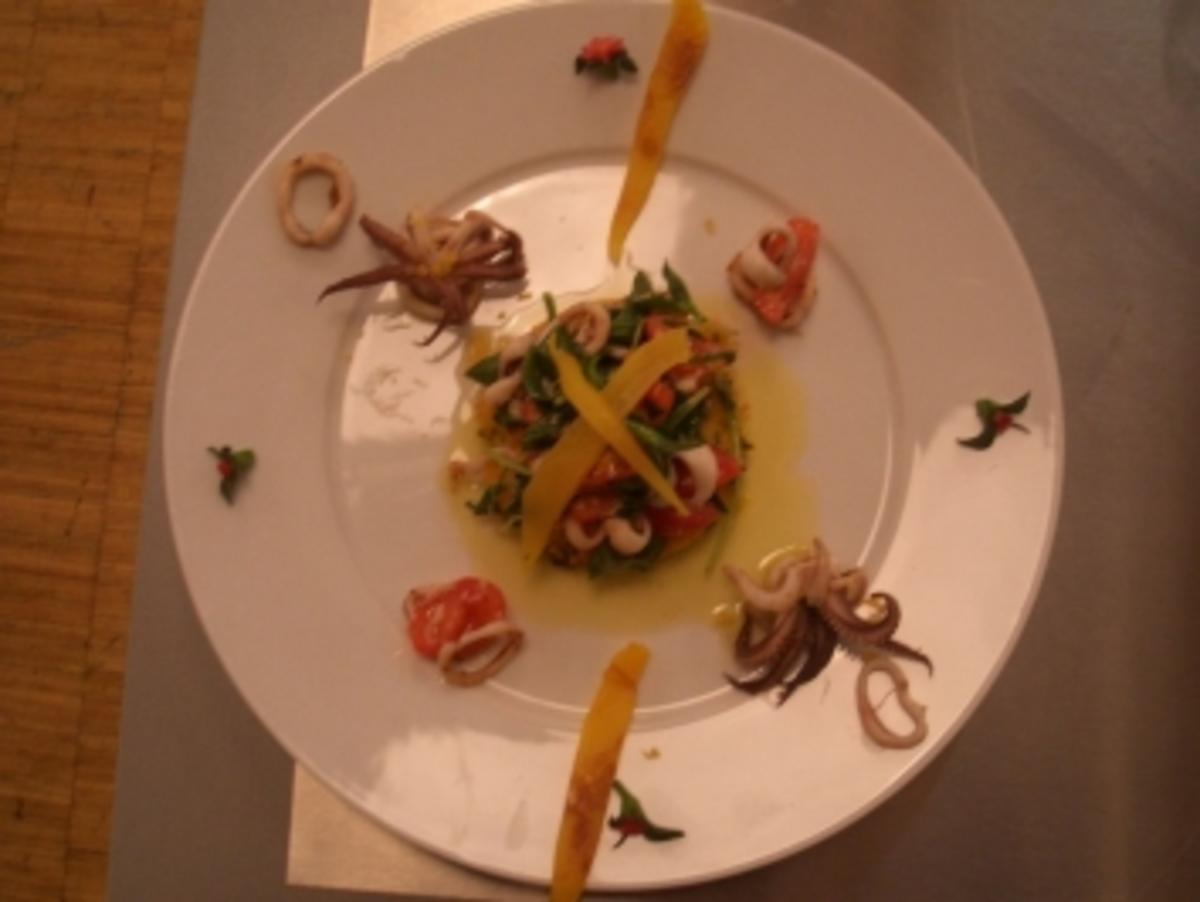 Calamari-Salat auf Polenta - Rezept