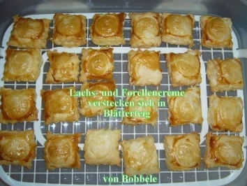 Rezept: Snack: Lachs- und Forellencreme versteckt sich im Blätterteig Snack: Lachs- und Forellencreme versteckt sich im Blätterteig - Rezept