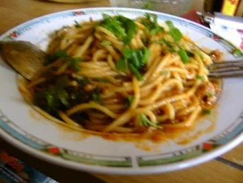 Rezept: Spaghetti mit Hacksoße Spaghetti mit Hacksoße - Rezept