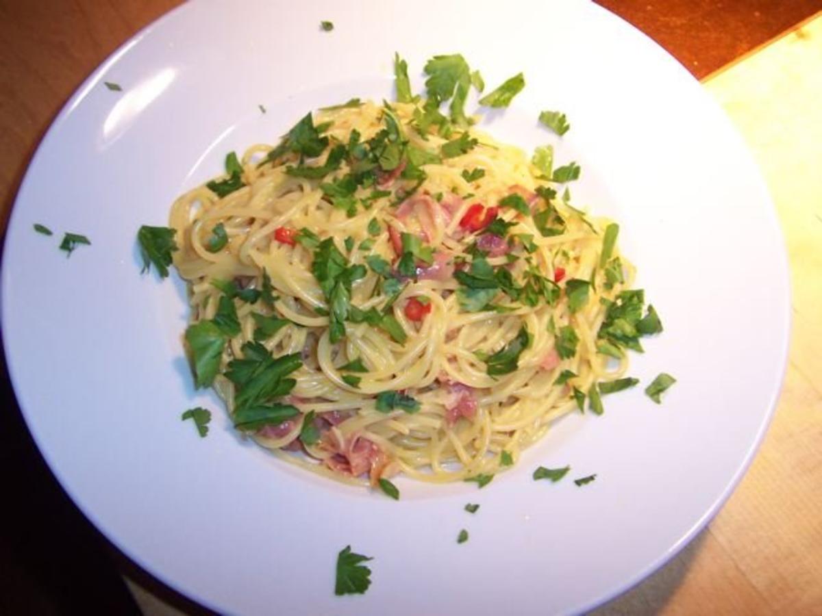 Spaghetti mit Schinken-Sahne-Sauce - Rezept