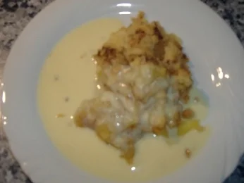 Apfelgratin mit Vanillesauce - Rezept