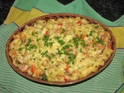 Leberkäs - Paprika - Nudel - Auflauf - Rezept