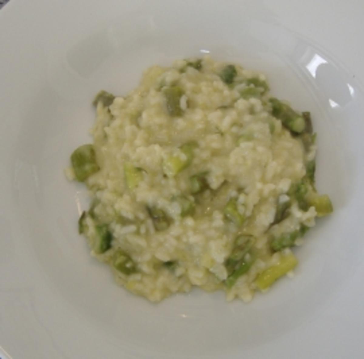 Spargel-Risotto mit Riesengarnelen oder Fischfilet - Rezept