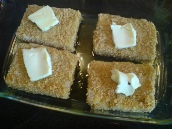 Rotbarschfilet mit Cornflakeskruste an Spinat mit Polentanockerln - Rezept - Bild Nr. 8