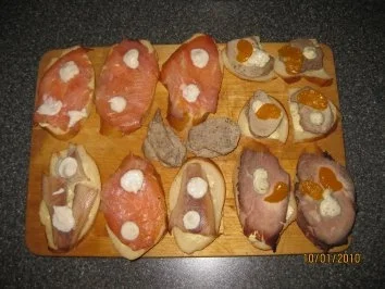 Rezept: Canapé Rührei und Krabben Canapé Rührei und Krabben - Rezept