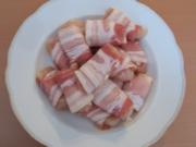 Hähnchenwürfel in Bacon - Rezept