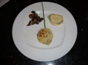 Auflauf aus Kartoffeln, Schinken und Mozzarella an Artischocken-Mousse - Rezept