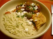 Griechisches Hähnchensteak an Schmorgemüse mit Kritharaki>> - Rezept