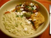 Griechisches Hähnchensteak an Schmorgemüse mit Kritharaki>> - Rezept