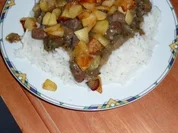 Putenleber mit Apfel auf Reis - Rezept