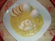 Pochierte Eier mit Apfel-Curry-Soße - Rezept