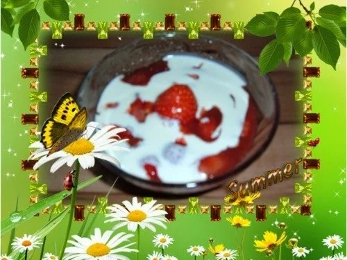 Dessert.....Rhabarber - Grütze mit Erdbeeren - Rezept